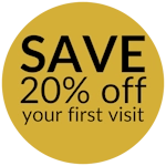20 percent off your first visit